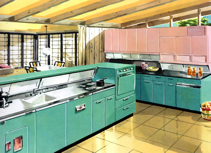 1950s Home Decor | Kitchen Layout & Decor Ideas