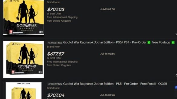 God of War Ragnarok Jotnar Edition Already on Sale by Scalpers for $700+