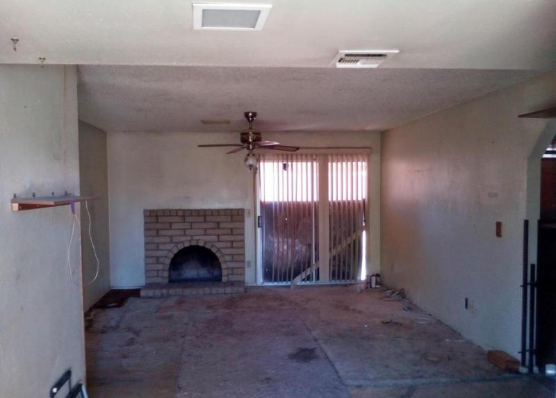 before after renovation remodeling project family room fireplace kitchen Glendale Arizona home house for sale real estate photo