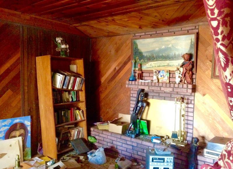 messy cluttered junky neglected family room damaged book shelf dirty fixer-upper Phoenix Arizona homes houses for sale photo