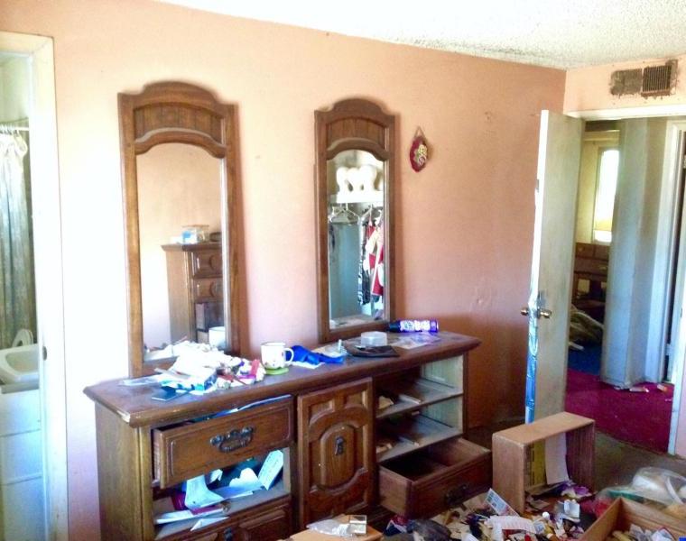 messy cluttered junky bedroom dusty fixer-upper Phoenix Arizona homes houses for sale photo