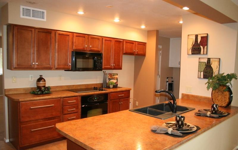 before after real estate photos pictures home staging clutter to clean kitchen Sun City Arizona house for sale