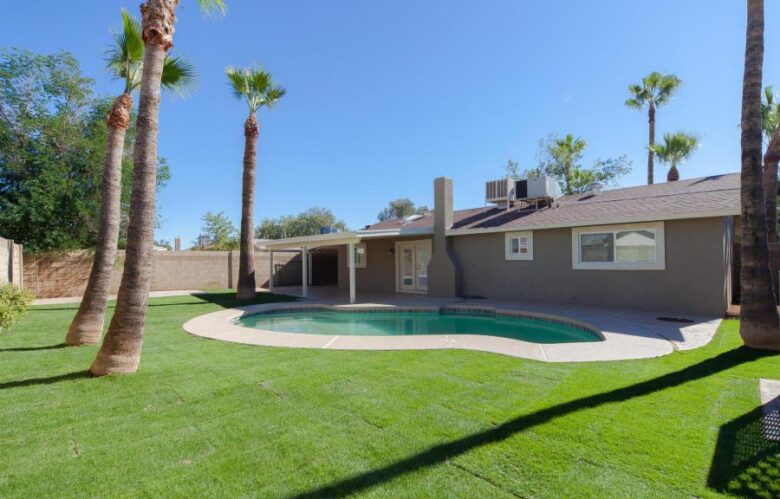before after renovation remodeling project back yard patio Glendale Arizona home house for sale real estate photo