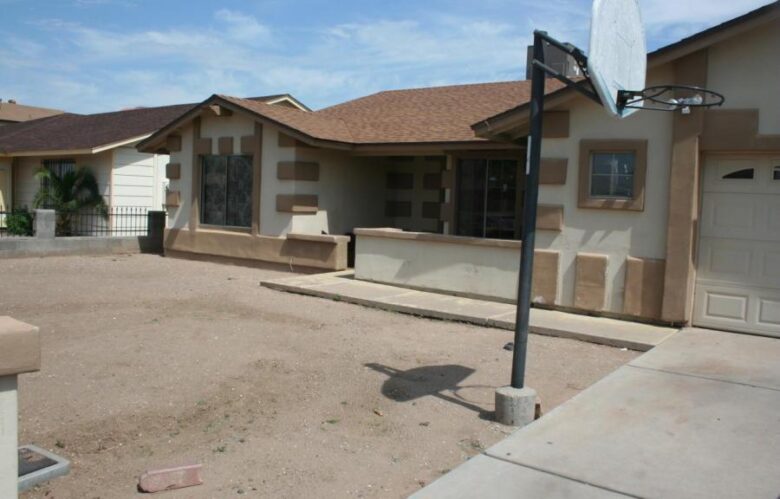 before after renovation remodeling project exterior front view Phoenix Arizona home house for sale photo