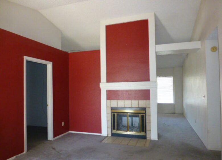 before after renovation remodeling project photo picture living room fireplace Peoria Arizona home house for sale