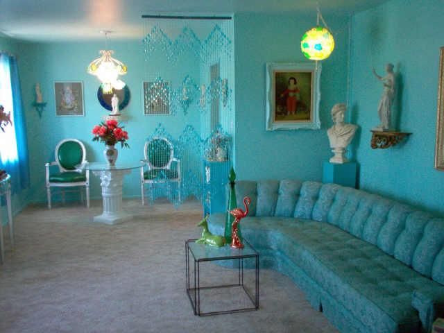 cool blue paint retro vintage 1950s furniture décor mid-century modern Phoenix Arizona home house