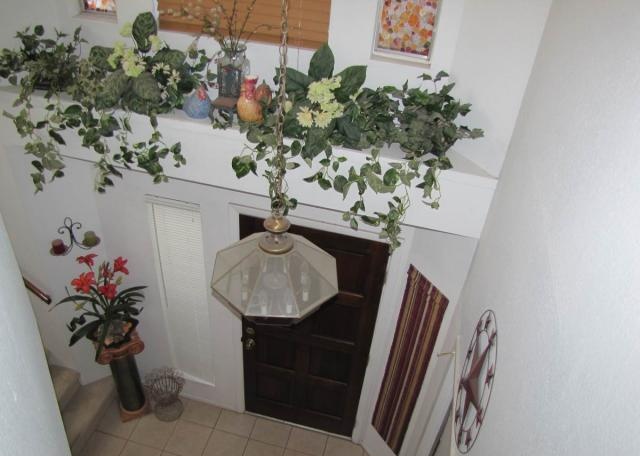 fake flowers plants vines brass glass light dusty foyer entry Chandler Arizona home house for sale