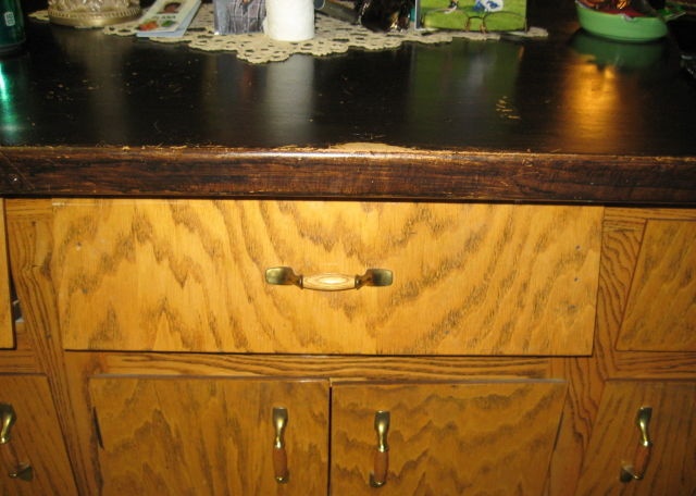 close-up photo of cabinet damaged broken drawer Mesa Arizona home house for sale