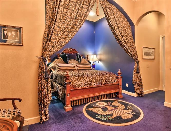 Presidential suite president seal on carpet bedroom staging Elk Grove California home house for sale photo