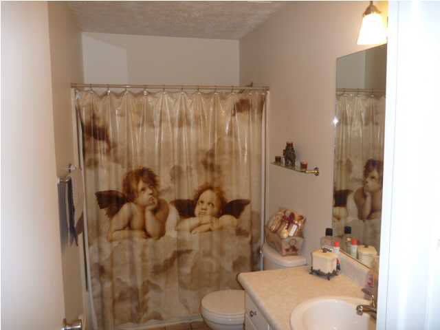 shower curtain two angels cherubs bathroom Panama City Florida home house for sale photo