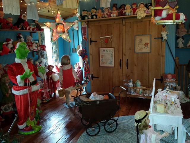 massive huge collection dolls Grinch Who Stole Christmas mannequin cluttered Penfield New York home house for sale