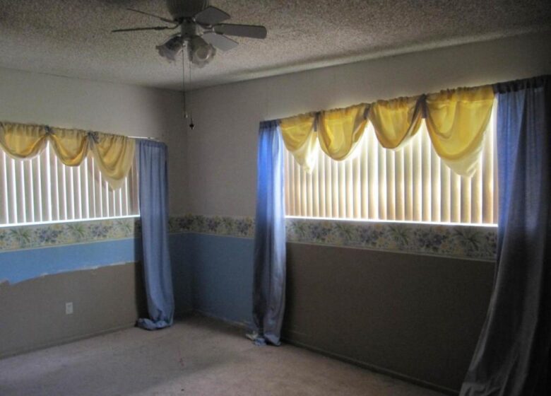 ugly outdated old window drapes curtains treatment Phoenix Arizona homes houses for sale real estate photo