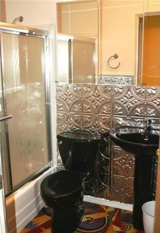ugly bathroom renovation remodel black toilet pedestal sink carpet Florissant Missouri home house for sale real estate photo
